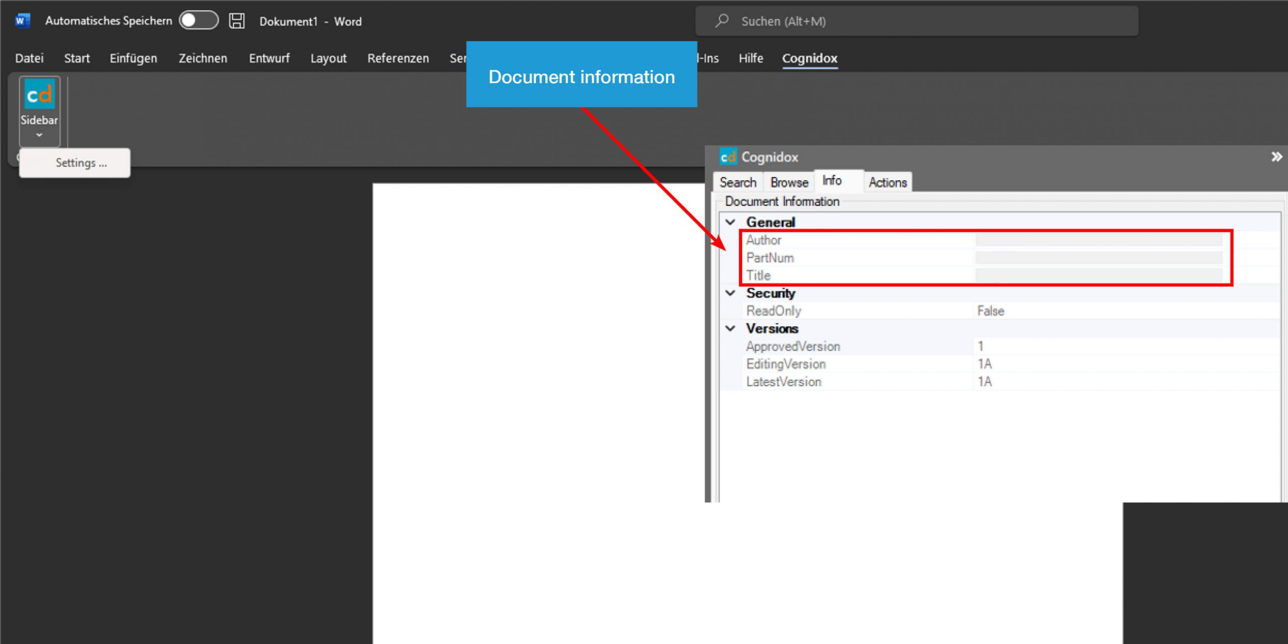 Office-Addin Document information