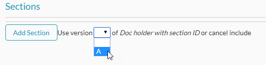 Document Holder Version auswählen (Use version)