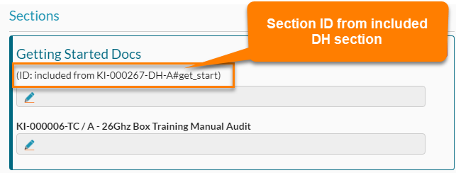 Document Holder Abschnitt ID (Section ID)