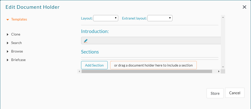 Document Holder Seite leer