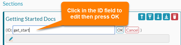 Document Holder Section ID